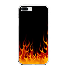 Чехол для iPhone 7Plus/8 Plus матовый с принтом Пламя Old School , Силикон | Область печати: задняя сторона чехла, без боковых панелей | Тематика изображения на принте: burn | fire | костер | нарисованный | огня | огонь | олдскул | пламени | пламя | пожар | пылает | рисованный огонь | языки