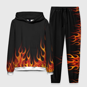 Мужской костюм 3D (с толстовкой) с принтом Пламя Old School ,  |  | burn | fire | костер | нарисованный | огня | огонь | олдскул | пламени | пламя | пожар | пылает | рисованный огонь | языки