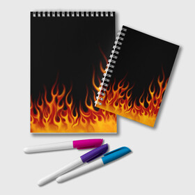 Блокнот с принтом Пламя Old School , 100% бумага | 48 листов, плотность листов — 60 г/м2, плотность картонной обложки — 250 г/м2. Листы скреплены удобной пружинной спиралью. Цвет линий — светло-серый
 | burn | fire | костер | нарисованный | огня | огонь | олдскул | пламени | пламя | пожар | пылает | рисованный огонь | языки