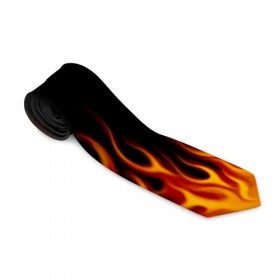 Галстук 3D с принтом Пламя Old School , 100% полиэстер | Длина 148 см; Плотность 150-180 г/м2 | burn | fire | костер | нарисованный | огня | огонь | олдскул | пламени | пламя | пожар | пылает | рисованный огонь | языки