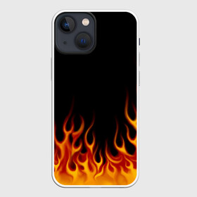 Чехол для iPhone 13 mini с принтом Пламя Old School ,  |  | Тематика изображения на принте: burn | fire | костер | нарисованный | огня | огонь | олдскул | пламени | пламя | пожар | пылает | рисованный огонь | языки
