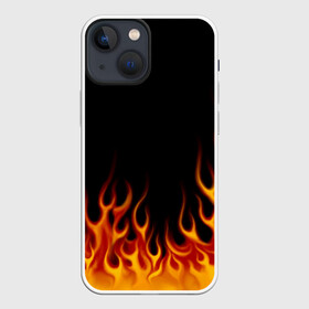 Чехол для iPhone 13 mini с принтом Пламя Old School ,  |  | burn | fire | костер | нарисованный | огня | огонь | олдскул | пламени | пламя | пожар | пылает | рисованный огонь | языки