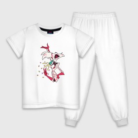 Детская пижама хлопок с принтом Энджел Даст , 100% хлопок |  брюки и футболка прямого кроя, без карманов, на брюках мягкая резинка на поясе и по низу штанин
 | отель хазбин | персонаж | рисунок | энджел даст