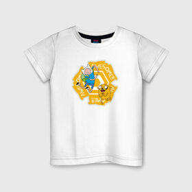 Детская футболка хлопок с принтом Awesome Adventure Time , 100% хлопок | круглый вырез горловины, полуприлегающий силуэт, длина до линии бедер | Тематика изображения на принте: adventure time | awesome | dsgnosadchaya | vdosadir | время приключений | джейк | пендлтон уорд | финн