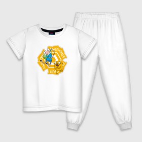 Детская пижама хлопок с принтом Awesome Adventure Time , 100% хлопок |  брюки и футболка прямого кроя, без карманов, на брюках мягкая резинка на поясе и по низу штанин
 | adventure time | awesome | dsgnosadchaya | vdosadir | время приключений | джейк | пендлтон уорд | финн