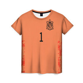 Женская футболка 3D с принтом De Gea GK EURO 2020 , 100% полиэфир ( синтетическое хлопкоподобное полотно) | прямой крой, круглый вырез горловины, длина до линии бедер | champion | championship | de gea | euro | spain | tdrfifa19 | uefa | давид | де хеа | евро | уефа | чемпиона европы