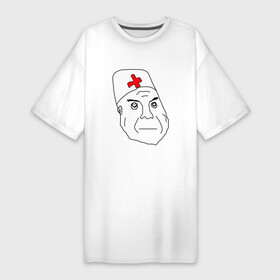 Платье-футболка хлопок с принтом Санитар ,  |  | врач | постирония | санитар | шизофрения | шуе | шуе ппш