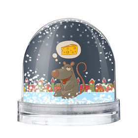 Снежный шар с принтом Мышка мечтает о сыре , Пластик | Изображение внутри шара печатается на глянцевой фотобумаге с двух сторон | 2020 | mouse | rat | годкрысы | годмыши | зима | зимняя | крыса | мороз | мышка | мышь | новогодняя | новый год | новый год 2020 | рождество | симолгода | снег | холод