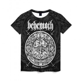 Женская футболка 3D с принтом Behemoth , 100% полиэфир ( синтетическое хлопкоподобное полотно) | прямой крой, круглый вырез горловины, длина до линии бедер | behemoth | black metal | death metal | inferno | nergal | orion | seth | блэк метал | группы | дэт метал | метал | музыка | рок