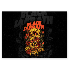 Поздравительная открытка с принтом Black Sabbath , 100% бумага | плотность бумаги 280 г/м2, матовая, на обратной стороне линовка и место для марки
 | black sabbath | hard rock | heavy metal | блэк сабат | группы | метал | музыка | оззи осборн | рок | хард рок | хэви метал