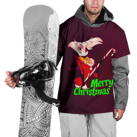 Накидка на куртку 3D с принтом Merry Christmas , 100% полиэстер |  | alastor | hazbin hotel | аластор | ангел пыли | вегги | мульт | ниффти | отель хазбин | сериал | сэр пентиус | том тренч | хаск | чарли | черри | энджел даст