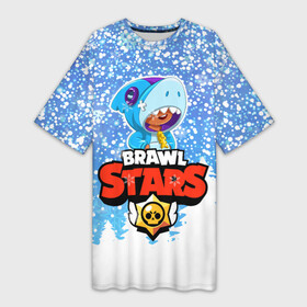 Платье-футболка 3D с принтом Brawl Stars Леон Шарк ,  |  | 2020 | brawl | brawl stars | christmas | leon | new year | shark | stars | бравл старс | брол старс | зима | игра | леон | новогодний | новый год | рождество | снег | снежинки | шарк