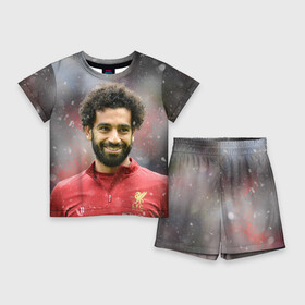 Детский костюм с шортами 3D с принтом Мохаммед Салах ,  |  | champions | football | liverpool | mo salah | mohamed | mohamed salah | salah | soccer | uefa | world cup | англия | ливер | ливерпуль | лига чемпионов | мохаммед | мохаммед салах | салах | футбол