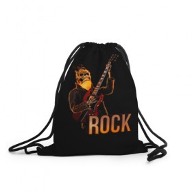 Рюкзак-мешок 3D с принтом rock , 100% полиэстер | плотность ткани — 200 г/м2, размер — 35 х 45 см; лямки — толстые шнурки, застежка на шнуровке, без карманов и подкладки | rock | skull | гитара | огонь | рок | скелет | череп
