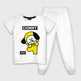 Детская пижама хлопок с принтом CHIMMY BT21 , 100% хлопок |  брюки и футболка прямого кроя, без карманов, на брюках мягкая резинка на поясе и по низу штанин
 | Тематика изображения на принте: bt21 | bts | chimmy | cooky | koya | love yourself. | mang | rj | shooky | tata | бт21 | бтс