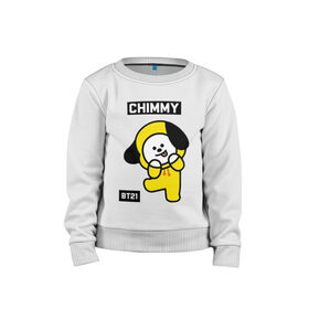 Детский свитшот хлопок с принтом CHIMMY BT21 , 100% хлопок | круглый вырез горловины, эластичные манжеты, пояс и воротник | Тематика изображения на принте: bt21 | bts | chimmy | cooky | koya | love yourself. | mang | rj | shooky | tata | бт21 | бтс