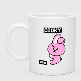 Кружка с принтом COOKY BT21 , керамика | объем — 330 мл, диаметр — 80 мм. Принт наносится на бока кружки, можно сделать два разных изображения | Тематика изображения на принте: bt21 | bts | chimmy | cooky | koya | love yourself. | mang | rj | shooky | tata | бт21 | бтс