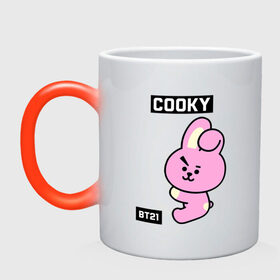 Кружка хамелеон с принтом COOKY BT21 , керамика | меняет цвет при нагревании, емкость 330 мл | bt21 | bts | chimmy | cooky | koya | love yourself. | mang | rj | shooky | tata | бт21 | бтс