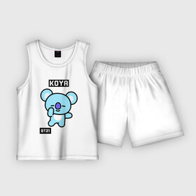 Детская пижама с шортами хлопок с принтом KOYA BT21 ,  |  | bt21 | bts | chimmy | cooky | koya | love yourself. | mang | rj | shooky | tata | бт21 | бтс