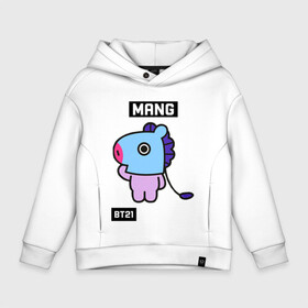 Детское худи Oversize хлопок с принтом MANG BT21 , френч-терри — 70% хлопок, 30% полиэстер. Мягкий теплый начес внутри —100% хлопок | боковые карманы, эластичные манжеты и нижняя кромка, капюшон на магнитной кнопке | Тематика изображения на принте: bt21 | bts | chimmy | cooky | koya | love yourself. | mang | rj | shooky | tata | бт21 | бтс