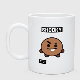 Кружка с принтом SHOOKY BT21 , керамика | объем — 330 мл, диаметр — 80 мм. Принт наносится на бока кружки, можно сделать два разных изображения | bt21 | bts | chimmy | cooky | koya | love yourself. | mang | rj | shooky | tata | бт21 | бтс