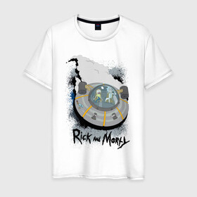 Мужская футболка хлопок с принтом Rick & Morty Ship , 100% хлопок | прямой крой, круглый вырез горловины, длина до линии бедер, слегка спущенное плечо. | rickmortyship2 | ship | vdpartat