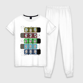 Женская пижама хлопок с принтом SEAL TEAM RICKS , 100% хлопок | брюки и футболка прямого кроя, без карманов, на брюках мягкая резинка на поясе и по низу штанин | rick and morty | sealteamricks | vdpartat | рик и морти