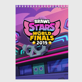 Скетчбук с принтом Brawl Stars World Finals 2019 , 100% бумага
 | 48 листов, плотность листов — 100 г/м2, плотность картонной обложки — 250 г/м2. Листы скреплены сверху удобной пружинной спиралью | Тематика изображения на принте: brawl | bs | clash line | fails | funny | leon | moments | stars | supercell | tick | бой | босс | бравл | броубол | бс | драка | звезд | осада | поззи | сейф | старс | цель