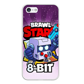 Чехол для iPhone 5/5S матовый с принтом BRAWL STARS 8-BIT , Силикон | Область печати: задняя сторона чехла, без боковых панелей | 8 bit | 8 бит | brawl stars | brawl stars 8 bit | brawler | бравл старз | бравлер