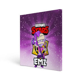Холст квадратный с принтом BRAWL STARS EMZ , 100% ПВХ |  | Тематика изображения на принте: brawl stars | brawl stars emz | brawler | emz | бравл старз | бравлер | эмз