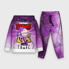 Детский костюм 3D (с толстовкой) с принтом BRAWL STARS EMZ ,  |  | Тематика изображения на принте: brawl stars | brawl stars emz | brawler | emz | бравл старз | бравлер | эмз