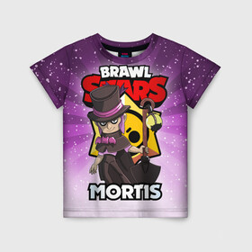 Детская футболка 3D с принтом BRAWL STARS MORTIS , 100% гипоаллергенный полиэфир | прямой крой, круглый вырез горловины, длина до линии бедер, чуть спущенное плечо, ткань немного тянется | brawl stars | brawl stars mortis | brawler | mortis | бравл старз | бравлер | мортис