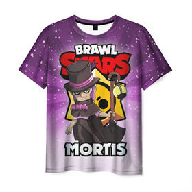 Мужская футболка 3D с принтом BRAWL STARS MORTIS , 100% полиэфир | прямой крой, круглый вырез горловины, длина до линии бедер | brawl stars | brawl stars mortis | brawler | mortis | бравл старз | бравлер | мортис