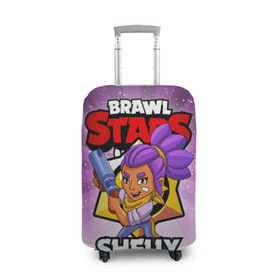 Чехол для чемодана 3D с принтом BRAWL STARS SHELLY , 86% полиэфир, 14% спандекс | двустороннее нанесение принта, прорези для ручек и колес | brawl stars | brawl stars shelly | brawler | shelly | бравл старз | бравлер | шелли