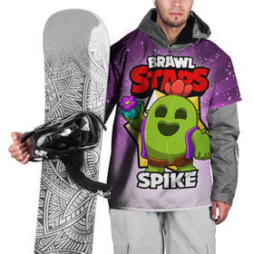 Накидка на куртку 3D с принтом BRAWL STARS SPIKE , 100% полиэстер |  | brawl stars | brawl stars spike | brawler | spike | бравл старз | бравлер | спайк
