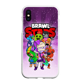 Чехол для iPhone XS Max матовый с принтом BRAWL STARS , Силикон | Область печати: задняя сторона чехла, без боковых панелей | 8 bit | 8 бит | brawl stars | brawler | crow | emz | leon | nita | sandy | spike | бравл старз | бравлер | ворон | леон | нита | спайк | сэнди | эмз