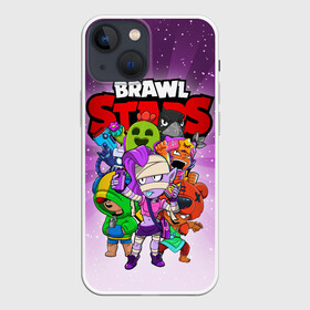 Чехол для iPhone 13 mini с принтом BRAWL STARS ,  |  | 8 bit | 8 бит | brawl stars | brawler | crow | emz | leon | nita | sandy | spike | бравл старз | бравлер | ворон | леон | нита | спайк | сэнди | эмз