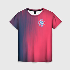 Женская футболка 3D с принтом FC Bayern Munchen (Bavaria). , 100% полиэфир ( синтетическое хлопкоподобное полотно) | прямой крой, круглый вырез горловины, длина до линии бедер | fc bayern munchen | бавария | геометрия | спорт | текстура | футбол