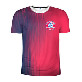 Мужская футболка 3D спортивная с принтом FC Bayern Munchen (Bavaria). , 100% полиэстер с улучшенными характеристиками | приталенный силуэт, круглая горловина, широкие плечи, сужается к линии бедра | fc bayern munchen | бавария | геометрия | спорт | текстура | футбол