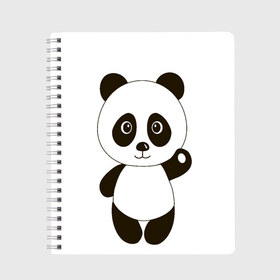Тетрадь с принтом Панда , 100% бумага | 48 листов, плотность листов — 60 г/м2, плотность картонной обложки — 250 г/м2. Листы скреплены сбоку удобной пружинной спиралью. Уголки страниц и обложки скругленные. Цвет линий — светло-серый
 | мишка | панда