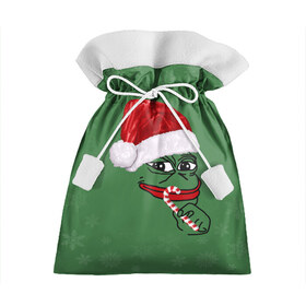 Подарочный 3D мешок с принтом Christmas Pepe , 100% полиэстер | Размер: 29*39 см | 