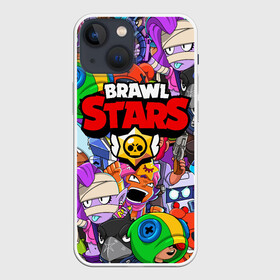 Чехол для iPhone 13 mini с принтом BRAWL STARS ,  |  | 8 bit | 8 бит | brawl stars | brawler | crow | emz | leon | nita | sandy | spike | бравл старз | бравлер | ворон | леон | нита | спайк | сэнди | эмз