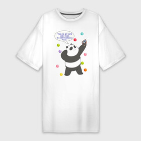 Платье-футболка хлопок с принтом Selfie PANPAN ,  |  | baby bears | bare bears | dsgngerzen | grizz | isebear | panpan | selfie panpan | vdgerir | вся правда о медведях