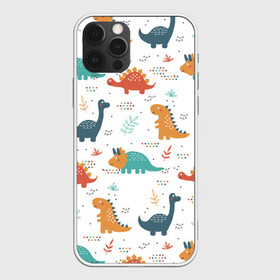 Чехол для iPhone 12 Pro с принтом Милые динозавры , силикон | область печати: задняя сторона чехла, без боковых панелей | dinosaurs | динозавр | динозавры | животные | игрушки | мульт динозавры | мультяшки динозавры | тиранозавр
