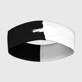 Повязка на голову 3D с принтом Черным по белому ,  |  | black | white | белый | инь | чб | черный | янь