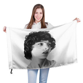 Флаг 3D с принтом finn wolfhard , 100% полиэстер | плотность ткани — 95 г/м2, размер — 67 х 109 см. Принт наносится с одной стороны | finn wolfhard | очень странные дела | финн вулфард