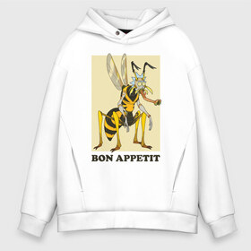 Мужское худи Oversize хлопок с принтом BON APPETIT , френч-терри — 70% хлопок, 30% полиэстер. Мягкий теплый начес внутри —100% хлопок | боковые карманы, эластичные манжеты и нижняя кромка, капюшон на магнитной кнопке | 4сезон | rick and morty | мультсериал | рик и морти