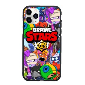 Чехол для iPhone 11 Pro Max матовый с принтом BRAWL STARS , Силикон |  | Тематика изображения на принте: 