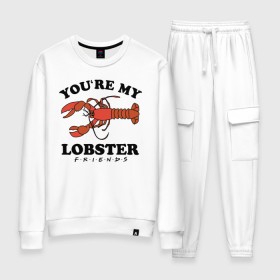 Женский костюм хлопок с принтом You`re my Lobster , 100% хлопок | на свитшоте круглая горловина, мягкая резинка по низу. Брюки заужены к низу, на них два вида карманов: два 