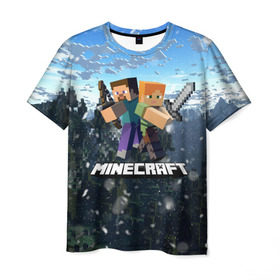 Мужская футболка 3D с принтом Minecraft / Майнкрафт , 100% полиэфир | прямой крой, круглый вырез горловины, длина до линии бедер | creeper | game | minecraft | блоки | грифер | игры | квадраты | компьютерная игра | крипер | маинкрафт | майн | майнкравт | майнкрафт